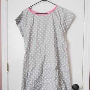 Grey and white polkadot hospital gown NWOT